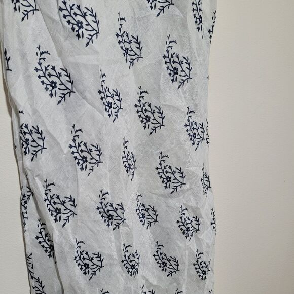 Cp Shades Linen White and Blue Patterned Slip Dress - Picture 3 of 6